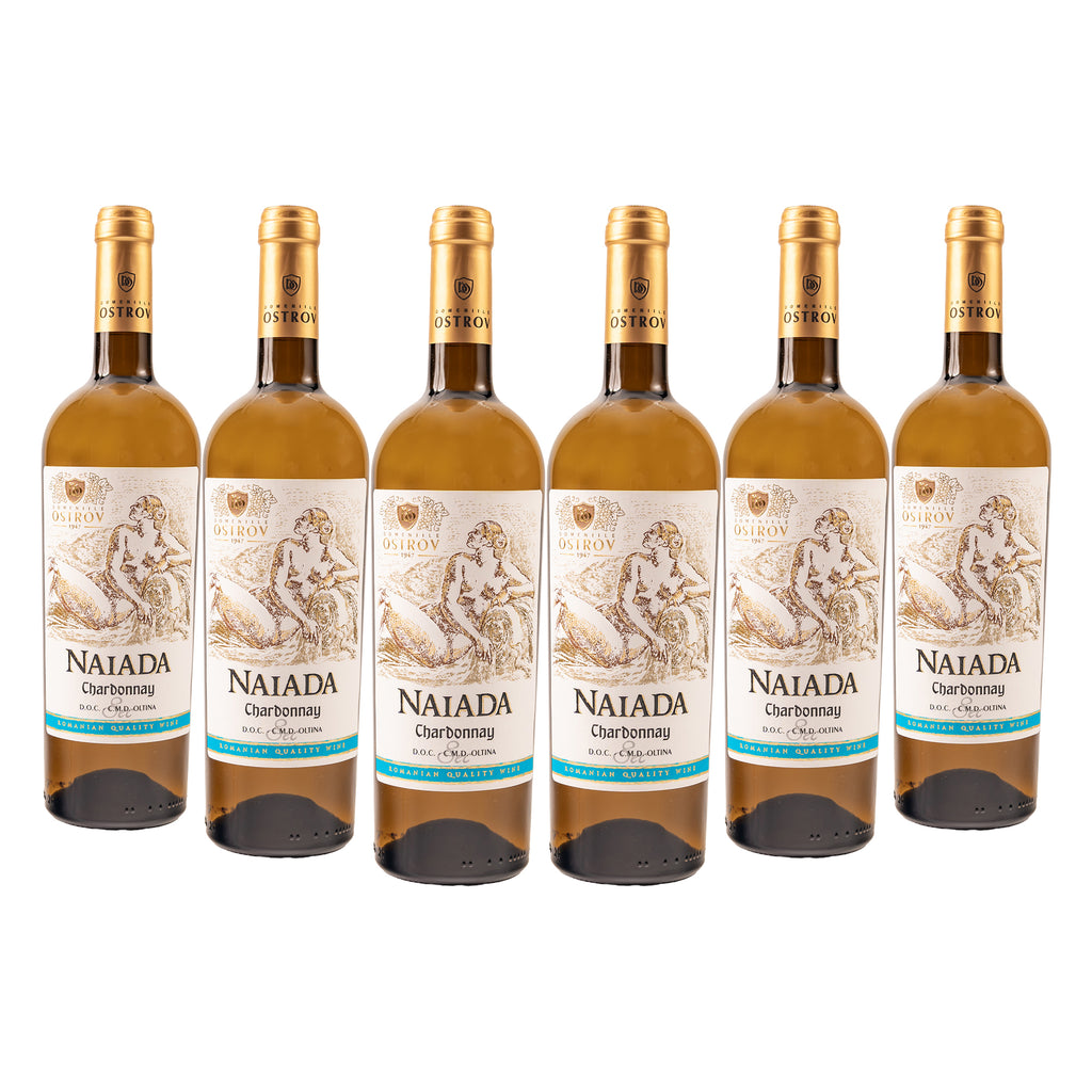 Naiada Chardonnay, bax 6 sticle-0.75l, sec, alb, Lot nou