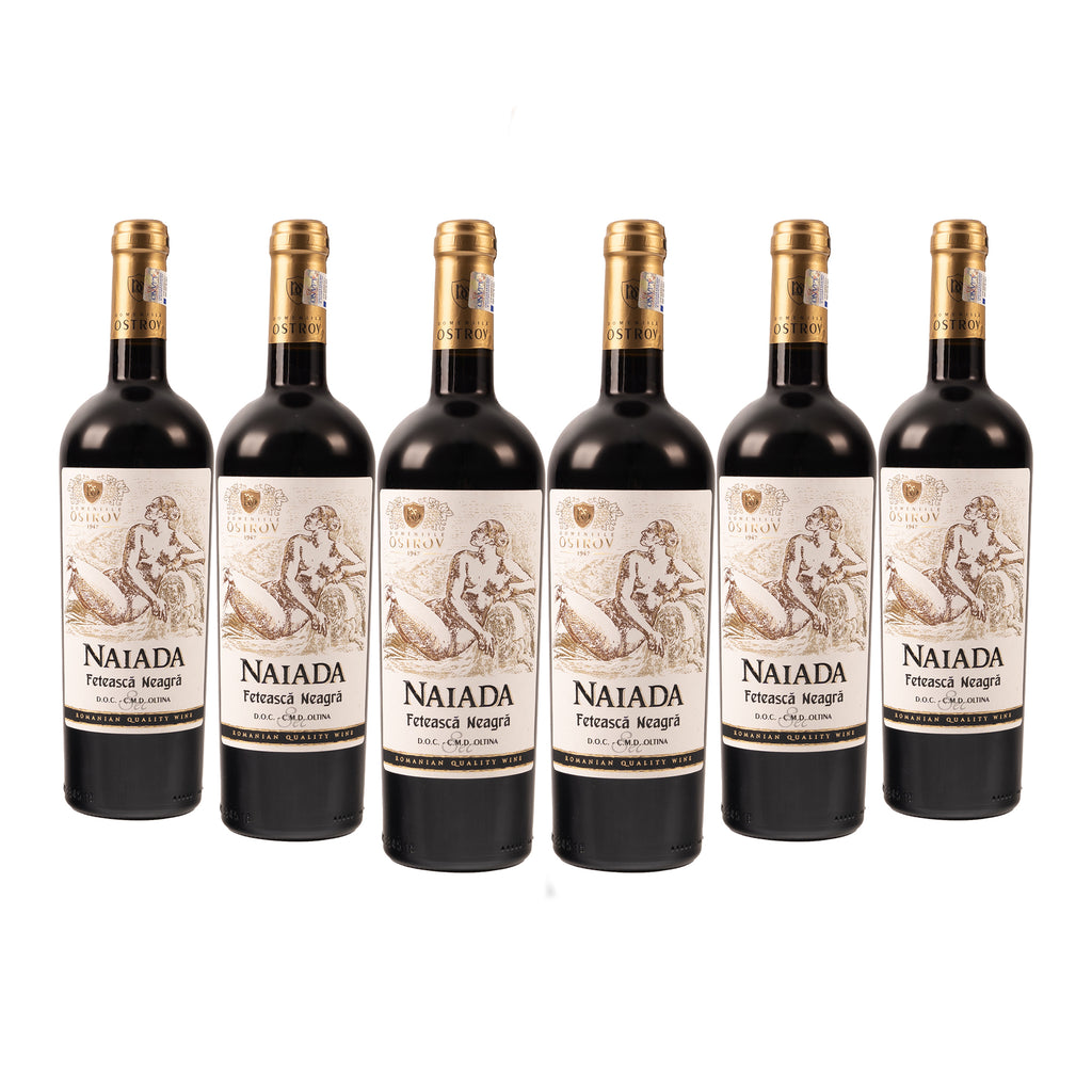 Naiada, Fetească Neagră, bax 6 sticle-0.75l, sec, roșu