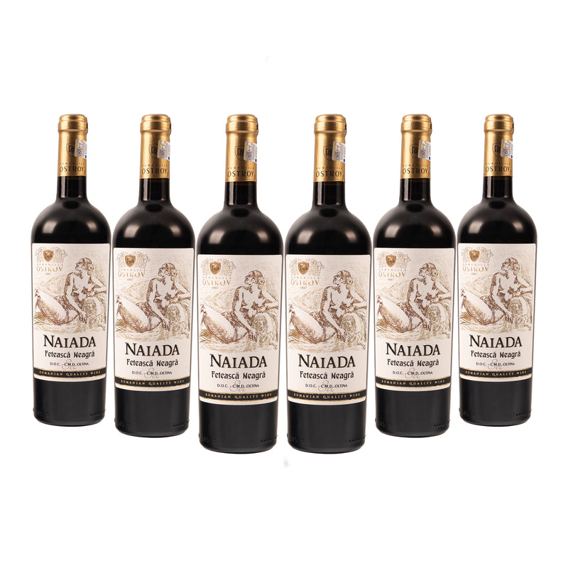 Naiada, Fetească Neagră, bax 6 sticle-0.75l, sec, roșu