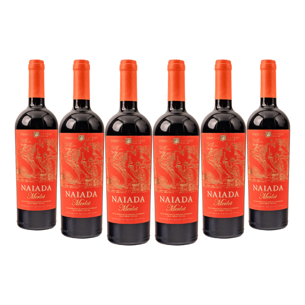 Naiada, Merlot, bax 6 sticle-0.75l, sec, roșu