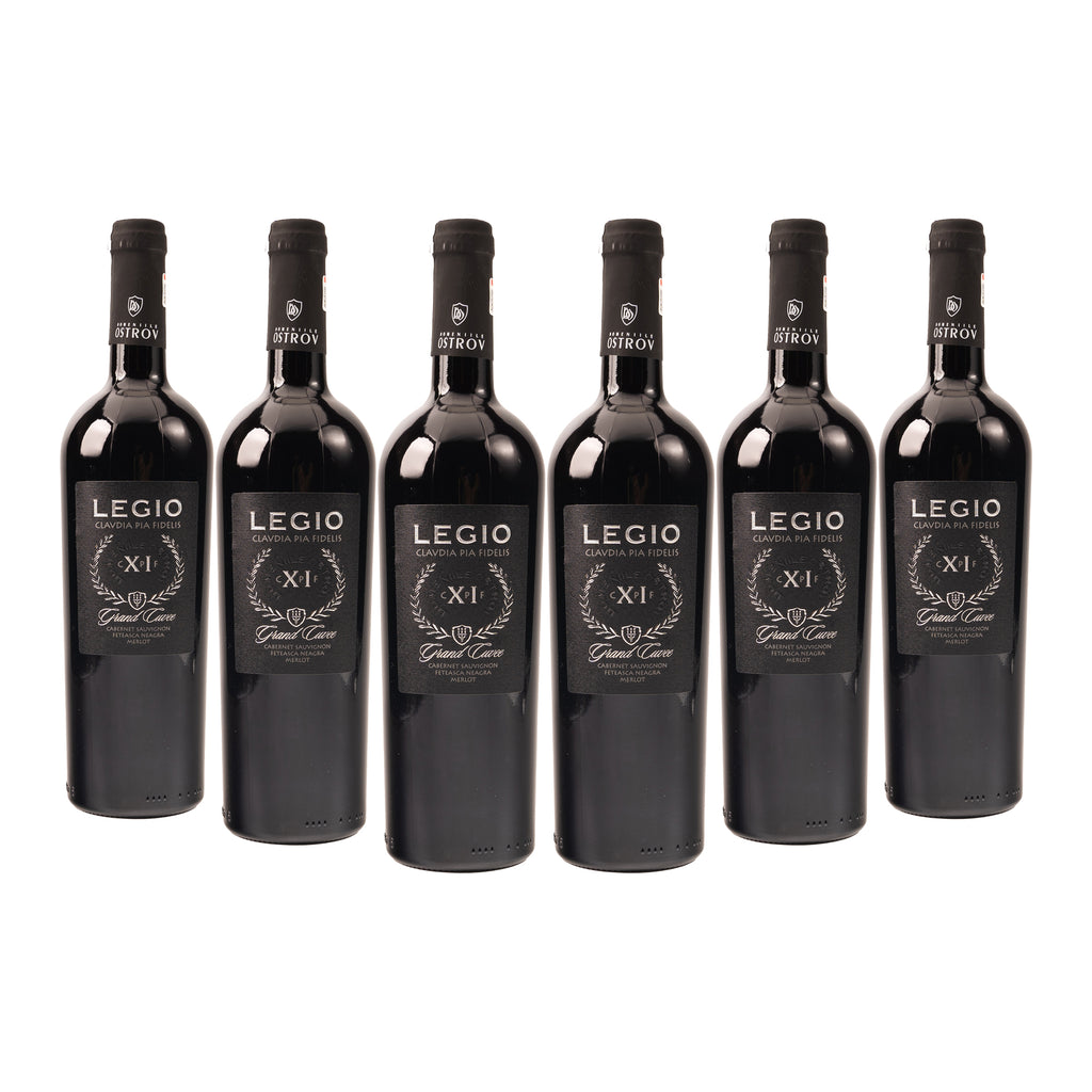 Legio: Merlot, Cabernet Sauvignon, Feteasca Neagră. Reserve, Grand Cuvée. Bax 6 sticle-0.75l, sec, roșu