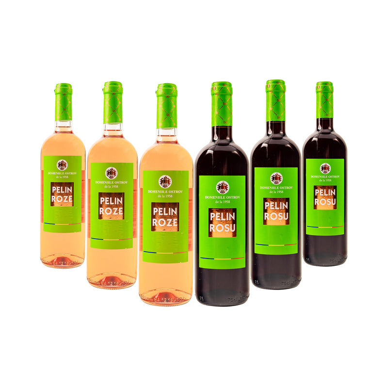 Pelin Pereche, bax 6 sticle-0.75l (3 Roze +3 Roșu), Demidulce