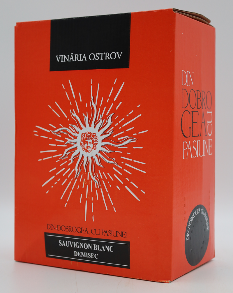 Vinăria Ostrov, Bag in box, 3 litri, Sauvignon Blanc, Alb, Demisec