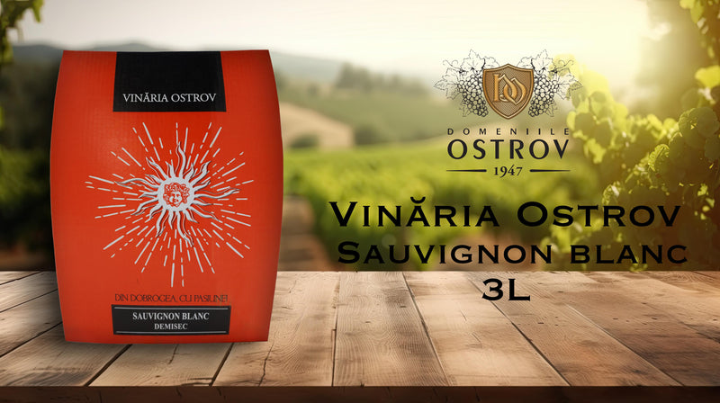 Vinăria Ostrov, Bag in box, 3 litri, Sauvignon Blanc, Alb, Demisec