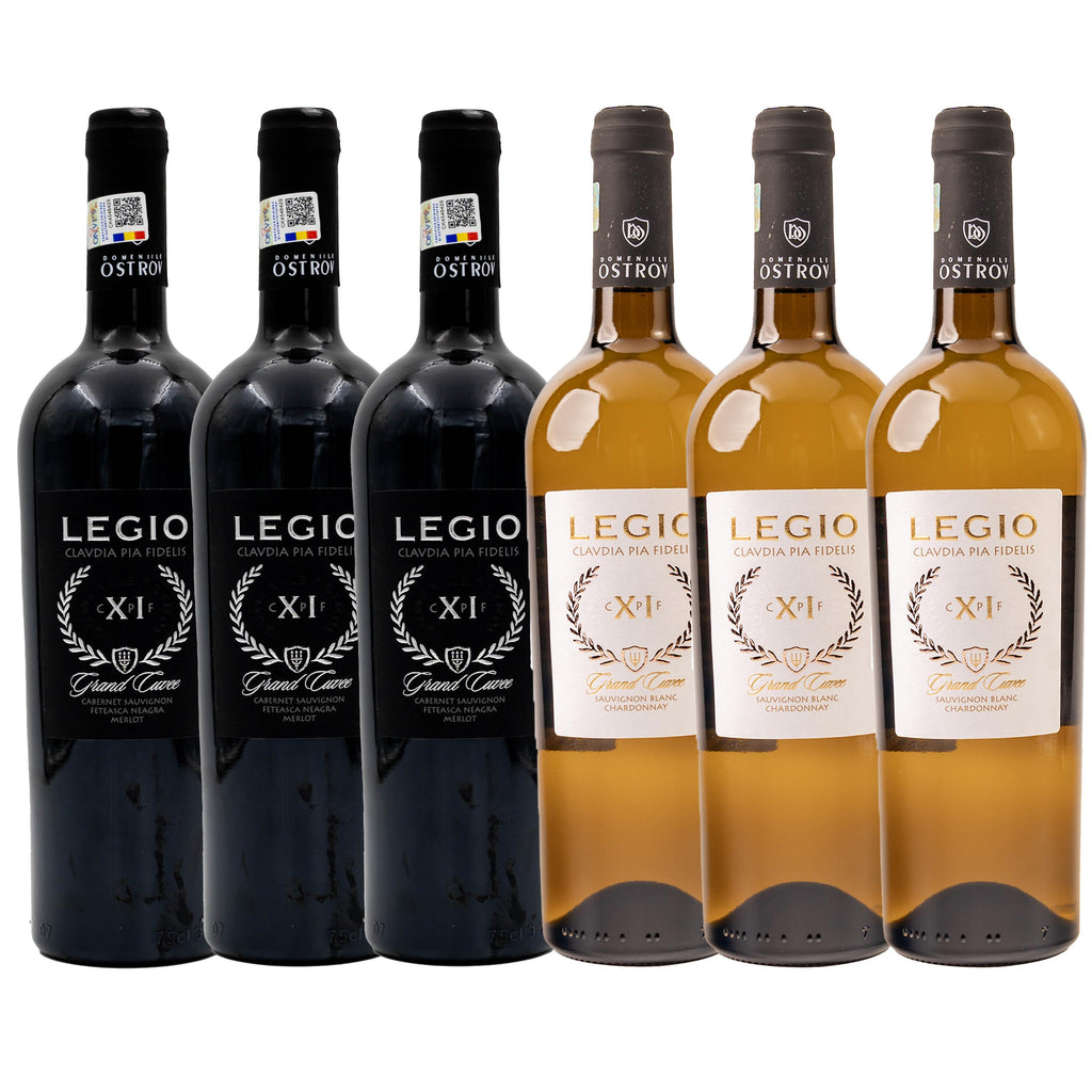 Mix Legio: 3 sticle Legio Roșu și 3 sticle Legio alb, sec