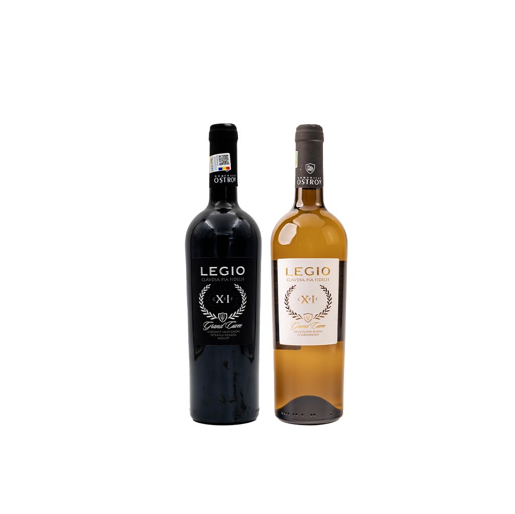 Pachet Legio două sticle – 1 sticlă Alb (Sauvignon Blanc & Chardonnay) + 1 sticlă Roșu (Cabernet Sauvignon, Fetească Neagră & Merlot)