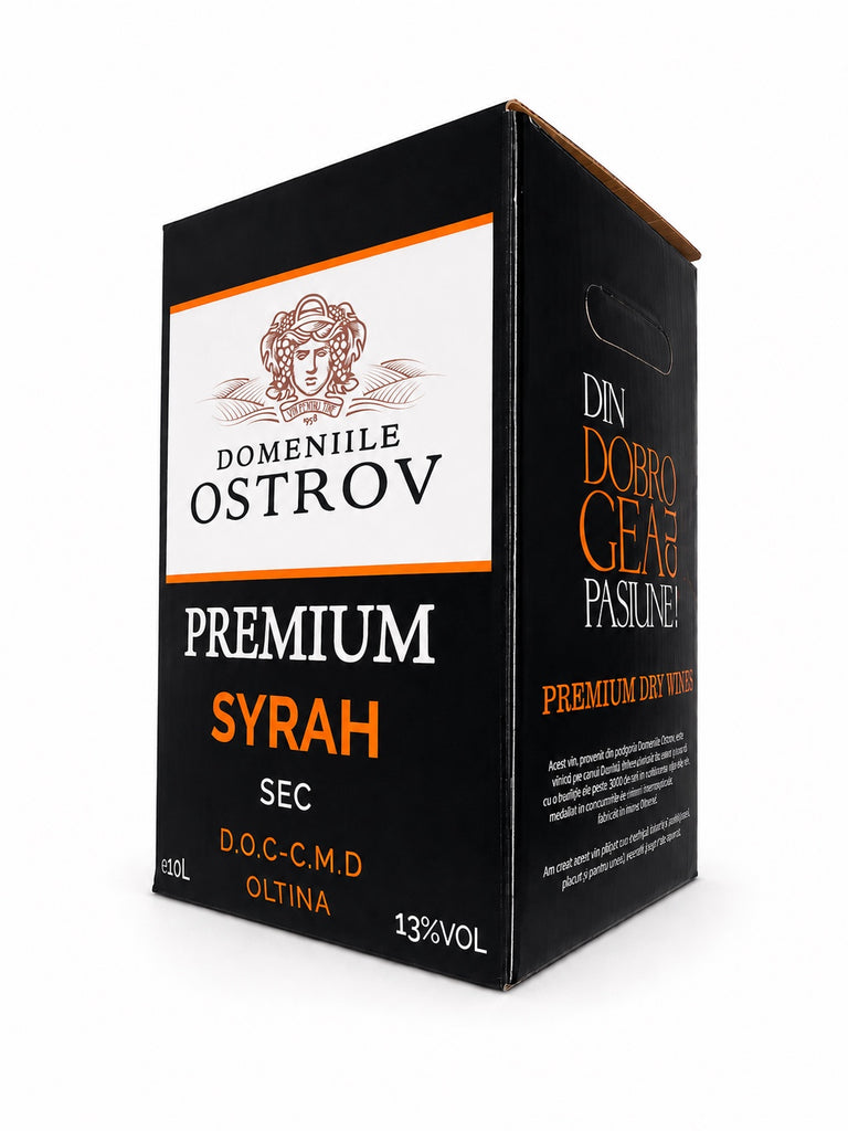 Domeniile Ostrov PREMIUM, Bag in box 10 litri, SYRAH, ROȘU, SEC