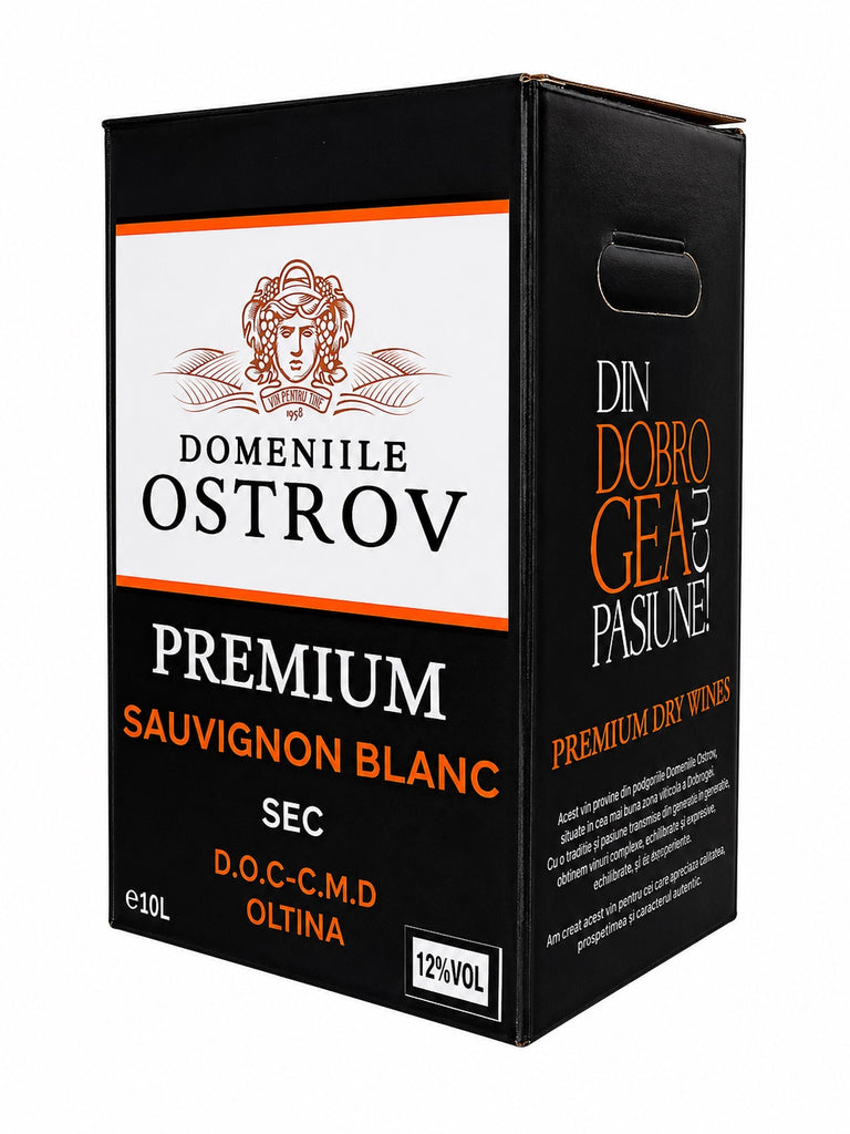 Domeniile Ostrov PREMIUM, Bag in box 10 litri, SAUVIGNON BLANC, ALB, SEC